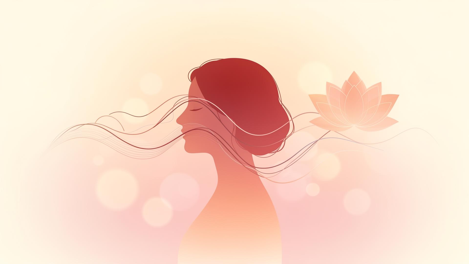 Ilustração serena de psicoterapia online com bem-estar emocional
